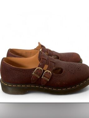 Dr. Martens Men’s Brown Double-Buckle Leather Mary Jane Loafers